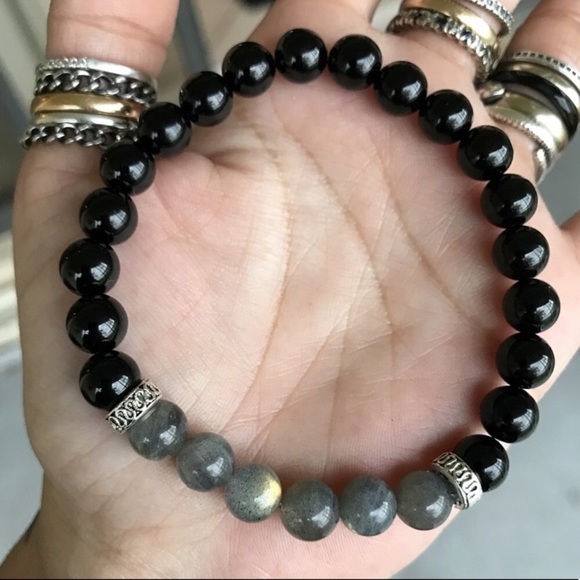 COPY - Men or women labradorite & onyx bracelet - Picture 6 of 7